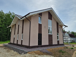 СТРОИТЕЛЬСТВО ДОМА ИЗ ГАЗОБЕТОНА . Декоративная штукатурка фасада. - СтройЛюкс