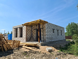 СТРОИТЕЛЬСТВО ДОМА ИЗ ГАЗОБЕТОНА . Декоративная штукатурка фасада. - СтройЛюкс