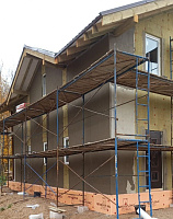 СТРОИТЕЛЬСТВО ДОМА ИЗ ГАЗОБЕТОНА . Декоративная штукатурка фасада. - СтройЛюкс