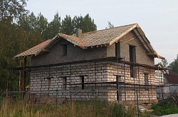 СТРОИТЕЛЬСТВО ДОМА ИЗ ГАЗОБЕТОНА . Декоративная штукатурка фасада. - СтройЛюкс