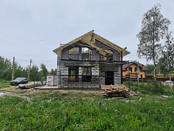 СТРОИТЕЛЬСТВО ДОМА ИЗ ГАЗОБЕТОНА . Декоративная штукатурка фасада. - СтройЛюкс