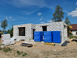 СТРОИТЕЛЬСТВО ДОМА ИЗ ГАЗОБЕТОНА . Декоративная штукатурка фасада. - СтройЛюкс