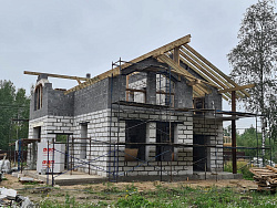 СТРОИТЕЛЬСТВО ДОМА ИЗ ГАЗОБЕТОНА . Декоративная штукатурка фасада. - СтройЛюкс