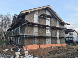 СТРОИТЕЛЬСТВО ДОМА ИЗ ГАЗОБЕТОНА . Декоративная штукатурка фасада. - СтройЛюкс