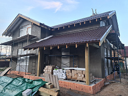 СТРОИТЕЛЬСТВО ДОМА ИЗ ГАЗОБЕТОНА . Декоративная штукатурка фасада. - СтройЛюкс