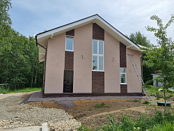 СТРОИТЕЛЬСТВО ДОМА ИЗ ГАЗОБЕТОНА . Декоративная штукатурка фасада. - СтройЛюкс