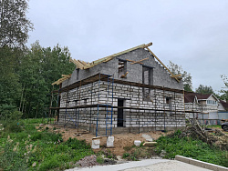 СТРОИТЕЛЬСТВО ДОМА ИЗ ГАЗОБЕТОНА . Декоративная штукатурка фасада. - СтройЛюкс