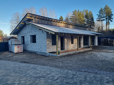 Строительство гаража из газобетона в скандинавском стиле