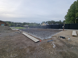 Строительство фундаментной плиты под гараж в снт Овраги - СтройЛюкс