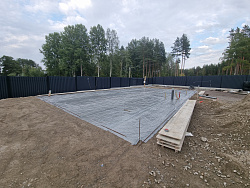 Строительство фундаментной плиты под гараж в снт Овраги - СтройЛюкс
