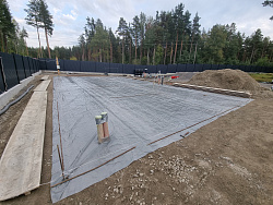 Строительство фундаментной плиты под гараж в снт Овраги - СтройЛюкс