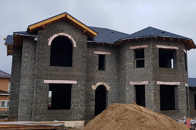 СТРОИТЕЛЬСТВО КОТТЕДЖА ИЗ КЕРАМЗИТОБЕТОННЫХ БЛОКОВ