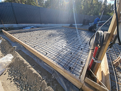 Строительство фундаментной плиты под гараж в снт Овраги - СтройЛюкс