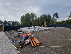 Строительство фундаментной плиты под гараж в снт Овраги - СтройЛюкс