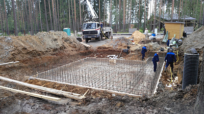 Фундаментная плита с бассейном