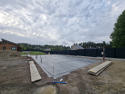 Строительство фундаментной плиты под гараж в снт Овраги - СтройЛюкс